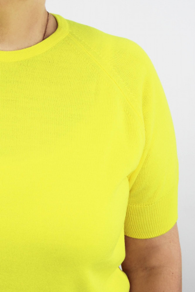 Джемпер реглан короткий рукав вязаный для демисезона Полесье С1370-22 2С5162-Д43 170,176 лимонно-флавиновый - фото 3