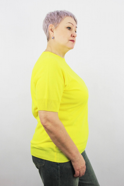 Джемпер реглан короткий рукав вязаный для демисезона Полесье С1370-22 2С5162-Д43 170,176 лимонно-флавиновый - фото 2