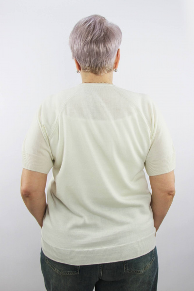 Джемпер реглан короткий рукав вязаный для демисезона Полесье С1370-22 2С5162-Д43 170,176 молочный - фото 3