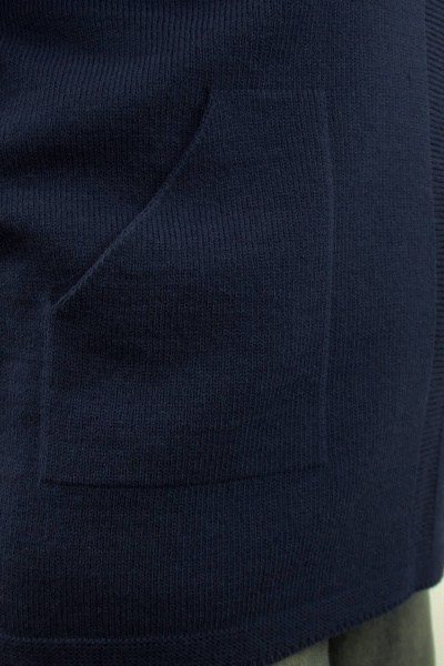 Длинный джемпер реглан с карманами из трикотажа для демисезона Полесье С1829-24 4С0817-Д43 158,164 синяя_туча - фото 3