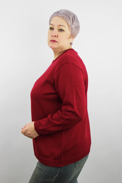 Прямой джемпер с длинным рукавом, обработка бейкой, для демисезона Полесье С1996-24 4С0831-Д43 170,176 бордовая_роза - фото 2