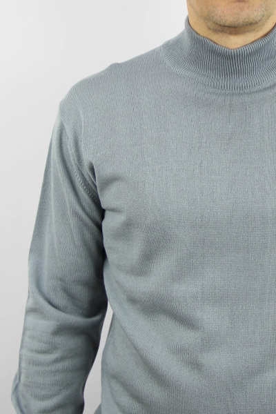 Демисезонный вязаный свитер с двойным воротником стойкой Полесье С3012-15 5С1749-Д43 182,188 серый - фото 3