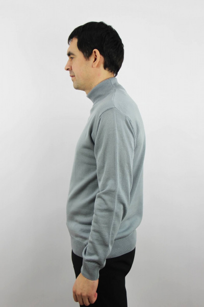 Демисезонный вязаный свитер с двойным воротником стойкой Полесье С3012-15 5С1749-Д43 182,188 серый - фото 2