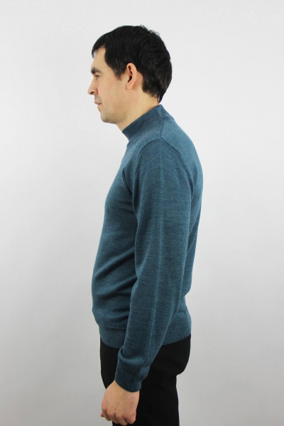 Демисезонный вязаный свитер с двойной ластичной стойкой Полесье С3157-23 3С3214-Д43 170,176 морской_меланж - фото 2