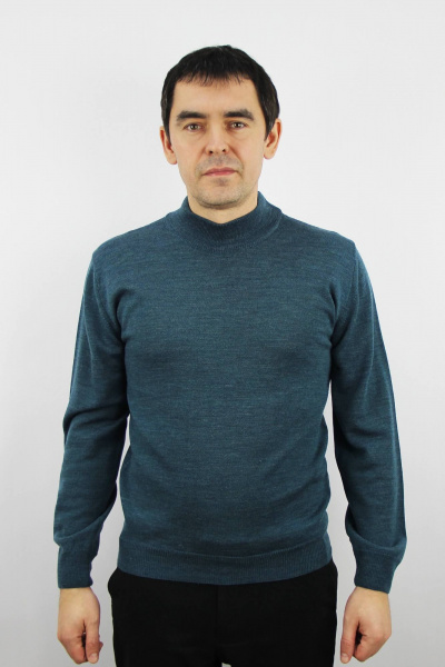 Демисезонный вязаный свитер с двойной ластичной стойкой Полесье С3157-23 3С3214-Д43 170,176 морской_меланж - фото 1