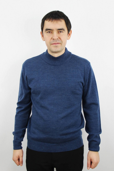 Демисезонный вязаный свитер с двойной ластичной стойкой Полесье С3157-23 3С3214-Д43 182,188 индиго_синий - фото 1