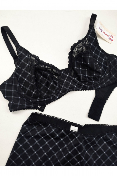 Кружевной бюстгальтер в большом размере с дублировкой Frank&Co 13230 черный - фото 9