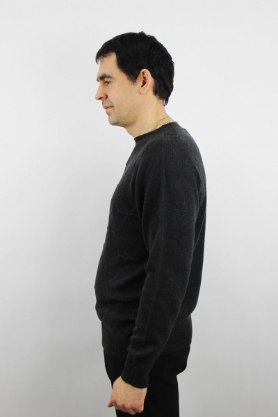 Демисезонный вязаный джемпер с длинным рукавом реглан Полесье С5348-23 4С0691-Д43 182,188 т.антрацит - фото 2