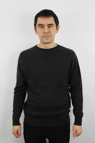 Демисезонный вязаный джемпер с длинным рукавом реглан Полесье С5348-23 4С0691-Д43 182,188 т.антрацит - фото 1