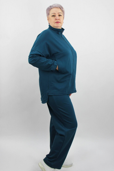 Демисезонный вязаный комплект: жакет и брюки с эластичным поясом Полесье С6438-23 4С0785-Д43 164 морская_волна - фото 2