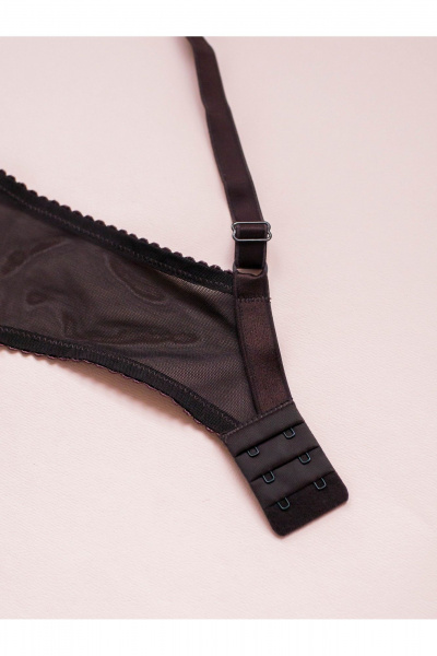 Бюстгальтер на каркасах из кружево и сетки с вышивкой Frank&Co 13936 коричневый - фото 3