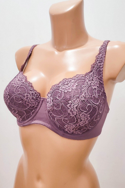 Кружевной бюстгальтер балконет большого размера Frank&Co 13538 крокус - фото 2