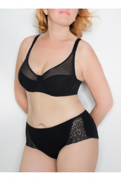 Черный сетчатый бюстгальтер с поддержкой больших размеров Frank&Co 11240 черный - фото 5