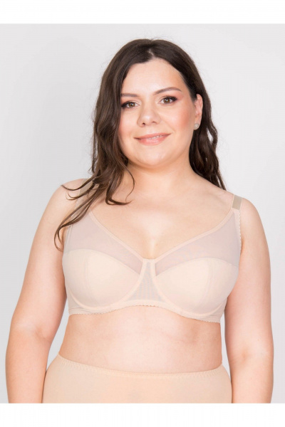 Бежевый сетчатый бюстгальтер с поддержкой для больших размеров Frank&Co 11340 бежевый - фото 1