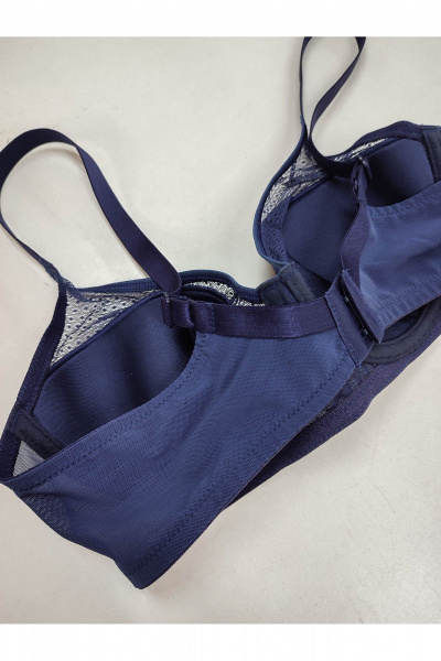 Классический бюстгальтер из сетки из эластаном Frank&Co 15740 синий - фото 11