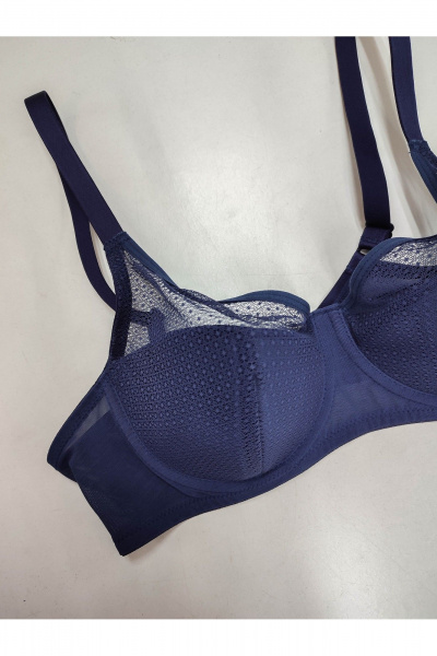 Классический бюстгальтер из сетки из эластаном Frank&Co 15740 синий - фото 2