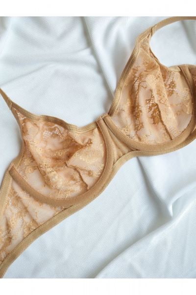 Кружевной трансформер с перестёгивающимися бретелями Frank&Co 13745 амаретто - фото 6