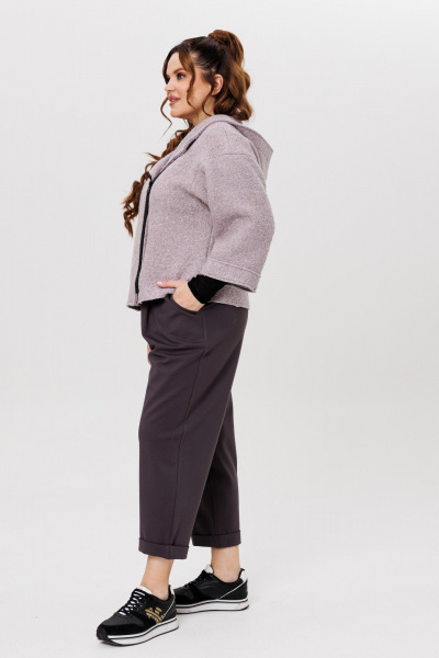Демисезонный брючный костюм из текстиля и шерсти на каждый день Michel chic 1357/1 графит,серый_кварц - фото 4