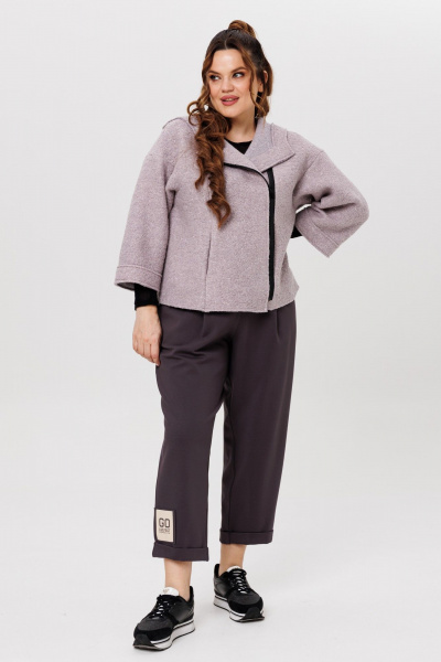 Демисезонный брючный костюм из текстиля и шерсти на каждый день Michel chic 1357/1 графит,серый_кварц - фото 2