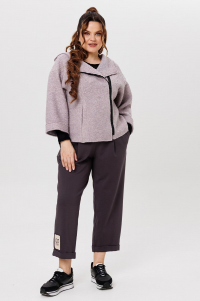 Демисезонный брючный костюм из текстиля и шерсти на каждый день Michel chic 1357/1 графит,серый_кварц - фото 1