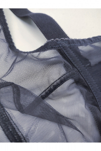 Серый прозрачный бюстгальтер из сетки для больших размеров Frank&Co 11047 графит - фото 12