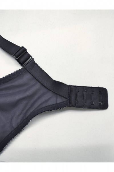 Серый прозрачный бюстгальтер из сетки для больших размеров Frank&Co 11047 графит - фото 7