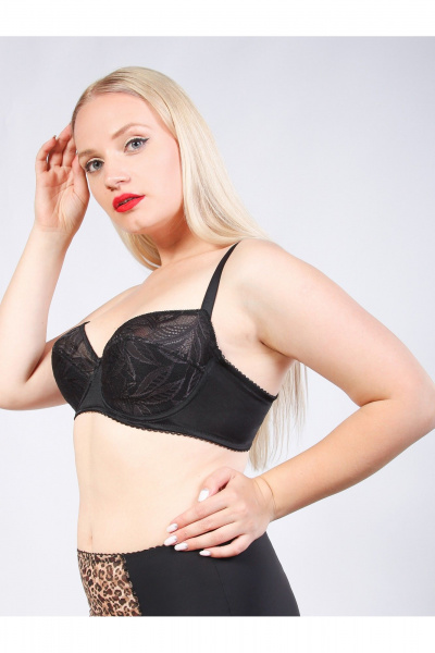 Большеразмерный кружевной бюстгальтер без каркаса Frank&Co 11257 черный - фото 6