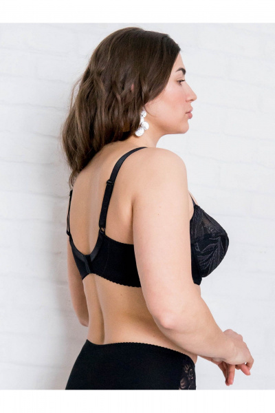 Большеразмерный кружевной бюстгальтер без каркаса Frank&Co 11257 черный - фото 3