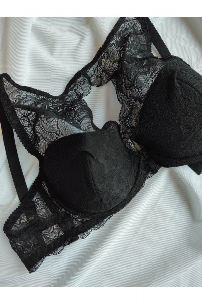 Бюстгальтер бралет из кружевного сетчатого материала Frank&Co 11259 черный - фото 7