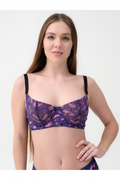 Балконет бюстгальтер из сетки с регулируемыми бретелями Frank&Co 11071 цветной - фото 1