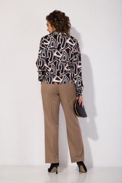 Нарядная блуза с отложным воротником и классические брюки Liliana 1419БрПн - фото 4