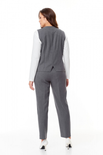 Костюм 3-ка серый лен деловой на каждый день Karina deLux M-1251 - фото 3