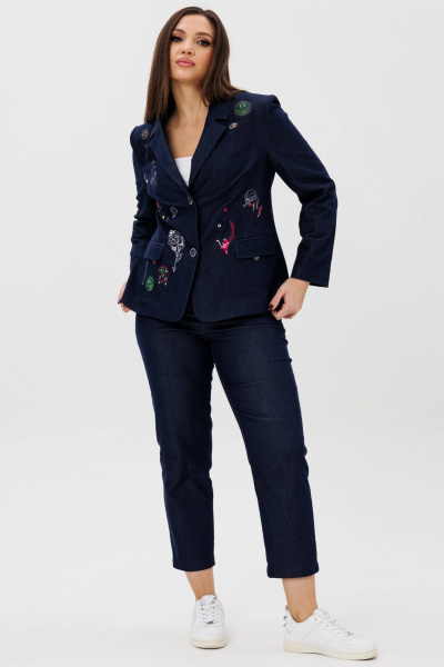 Брюки, жакет Ma Сherie 3118 темно-синий - фото 10