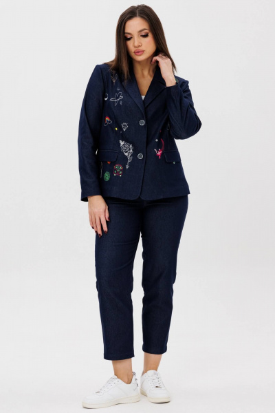 Брюки, жакет Ma Сherie 3118 темно-синий - фото 9