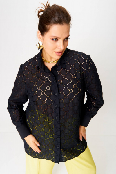 Летняя хлопковая блузка с коротким рукавом и манжетой SOVA 11269 - фото 1