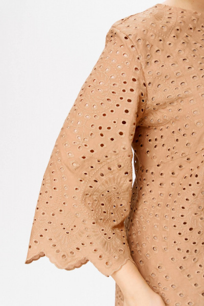 Летнее приталенное платье из хлопкового шитья с рукавом 3/4 SOVA 11272 - фото 8