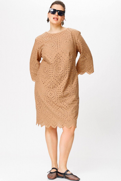 Летнее приталенное платье из хлопкового шитья с рукавом 3/4 SOVA 11272 - фото 6