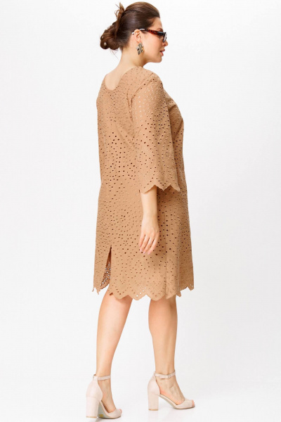 Летнее приталенное платье из хлопкового шитья с рукавом 3/4 SOVA 11272 - фото 5