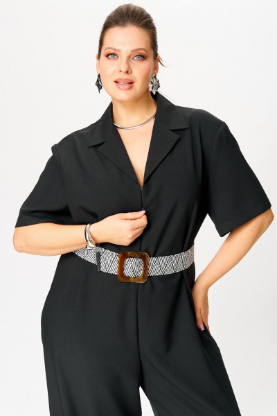 Комбинезон свободный с поясом из текстиля для больших размеров SOVA 11273 - фото 8