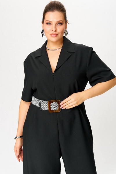 Комбинезон свободный с поясом из текстиля для больших размеров SOVA 11273 - фото 7