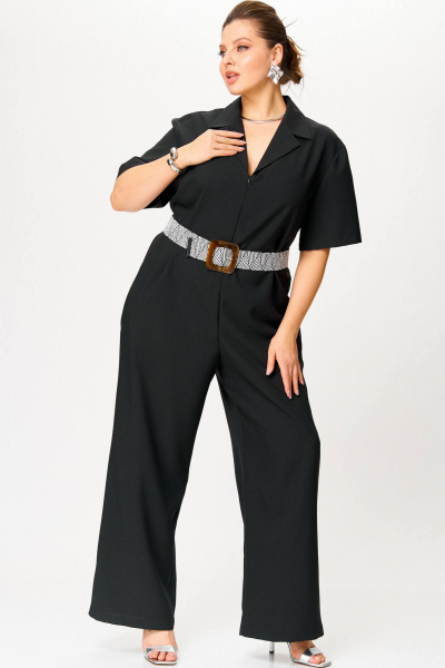 Комбинезон свободный с поясом из текстиля для больших размеров SOVA 11273 - фото 6