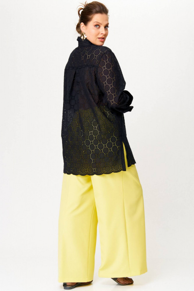 Яркий летний комплект из палаццо и рубашки с вышивкой SOVA 11274 - фото 4