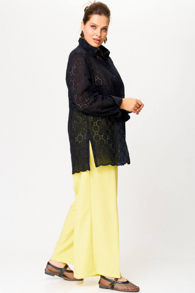 Яркий летний комплект из палаццо и рубашки с вышивкой SOVA 11274 - фото 3
