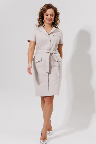 Джинсовое платье-классика длиной 99 см для повседневных образов Galean Style 814.1 бежевый - фото 11