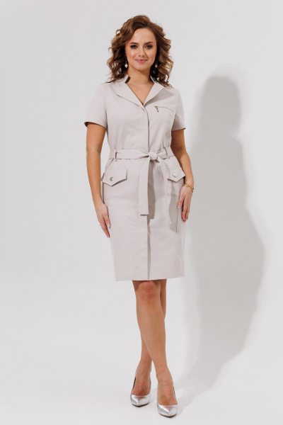 Джинсовое платье-классика длиной 99 см для повседневных образов Galean Style 814.1 бежевый - фото 10