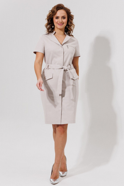 Джинсовое платье-классика длиной 99 см для повседневных образов Galean Style 814.1 бежевый - фото 9