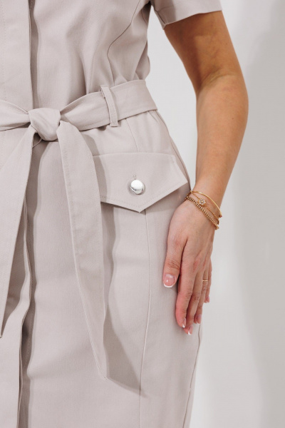 Джинсовое платье-классика длиной 99 см для повседневных образов Galean Style 814.1 бежевый - фото 6