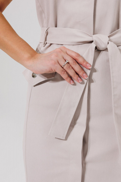 Джинсовое платье-классика длиной 99 см для повседневных образов Galean Style 814.1 бежевый - фото 5