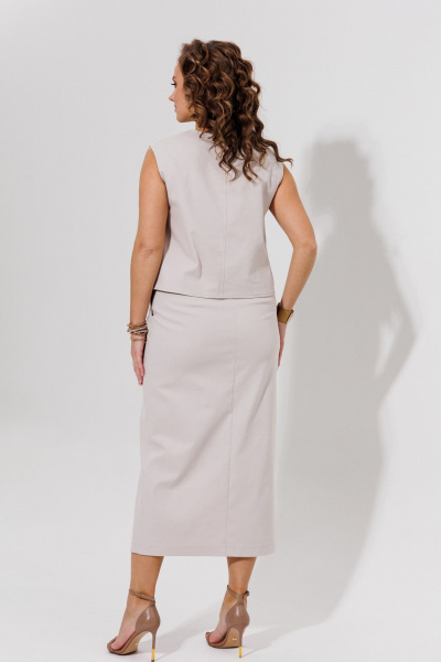 Жилет и юбка из джинса для повседневного стиля Galean Style 969 беж - фото 12