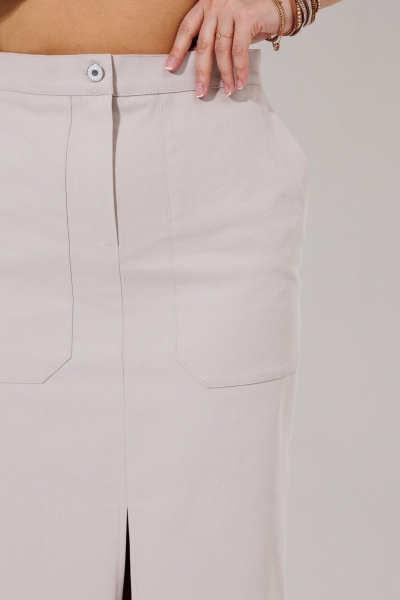 Жилет и юбка из джинса для повседневного стиля Galean Style 969 беж - фото 11